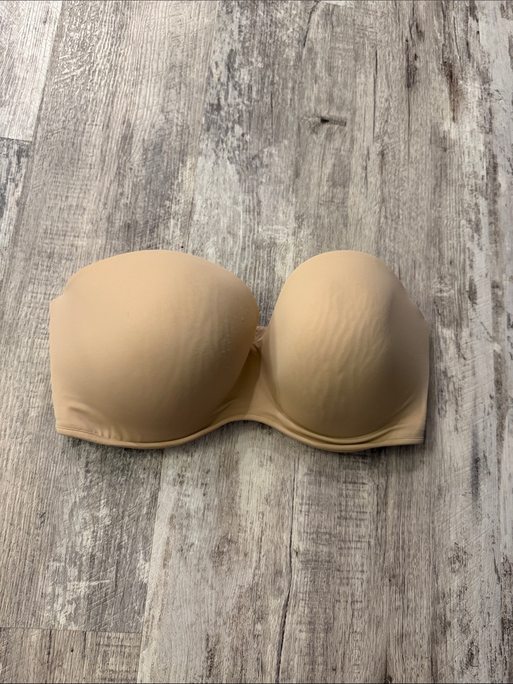 Cacique Strapless Beige Convertible Smooth-Cup Bra